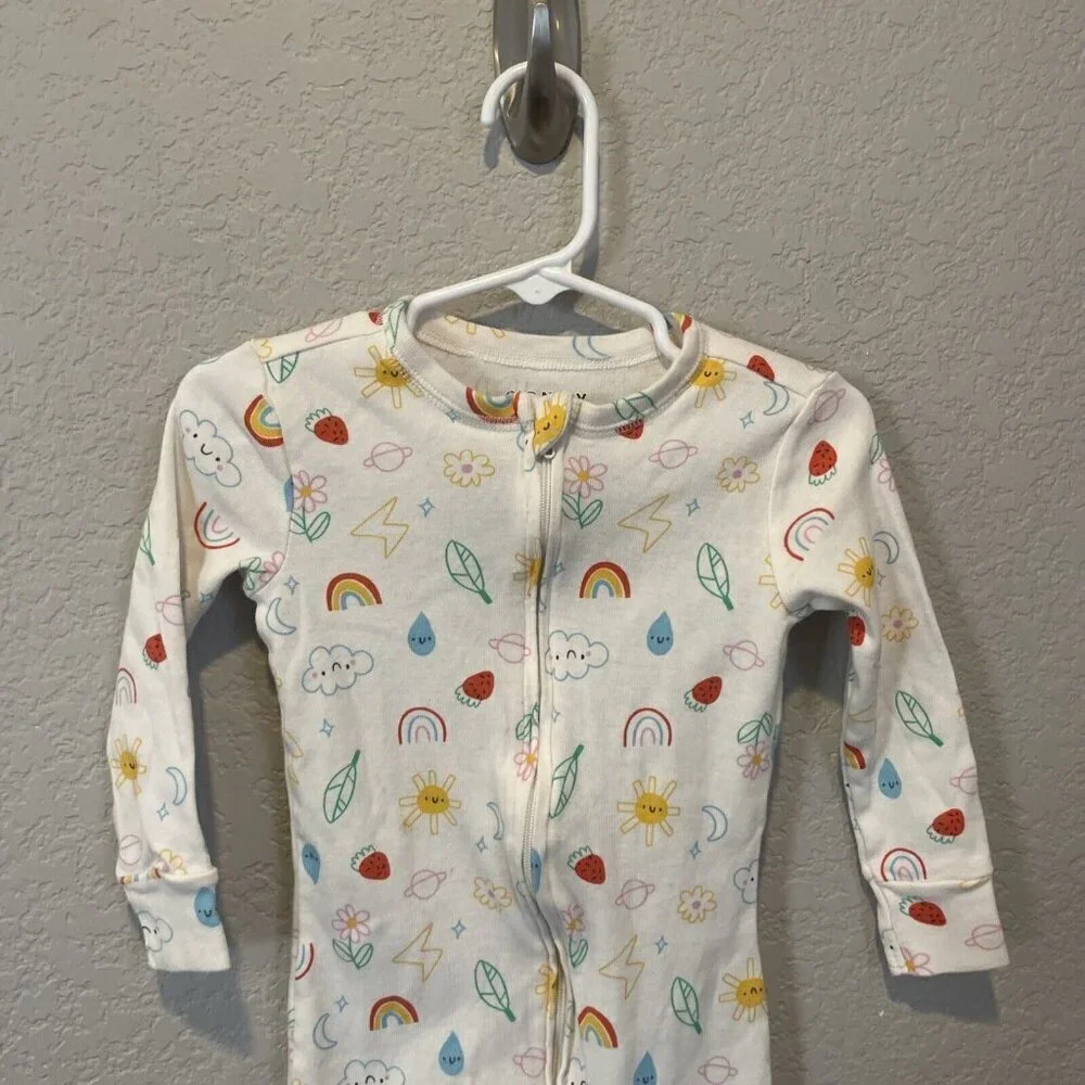 Old Navy Toddler Girl Clothes 2T Footed Sleeper Pajamas Zip Sleep N Play Rainbow